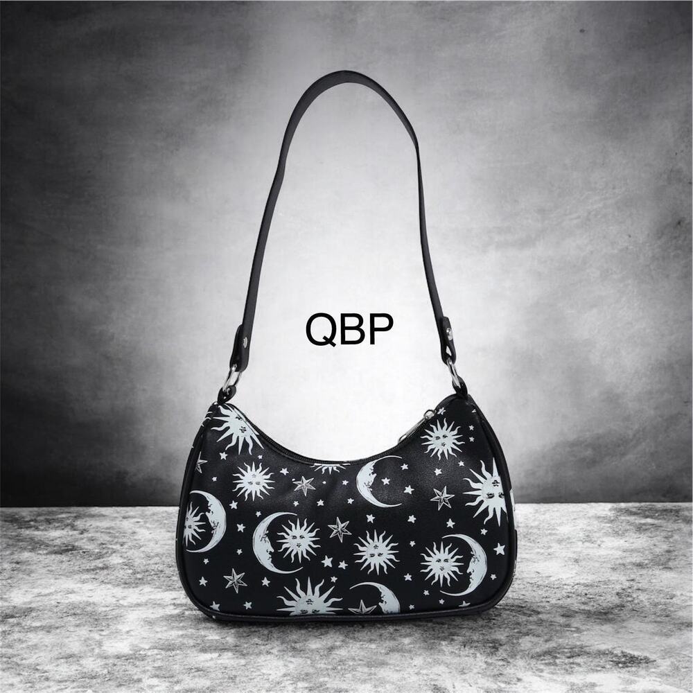 Glow-In-The-Dark Shoulder Black Bag Purse Bag
